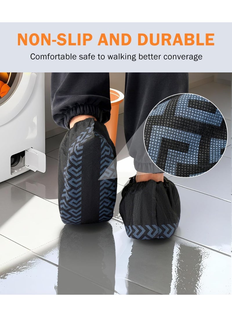 100 Pcs Shoe Covers Disposable Non-Slip,Shoe Covers for Indoors Reusable,Slip-resistant, Durable, Breathable, Non-Woven Booties for Shoes Covers, Black - Image 4